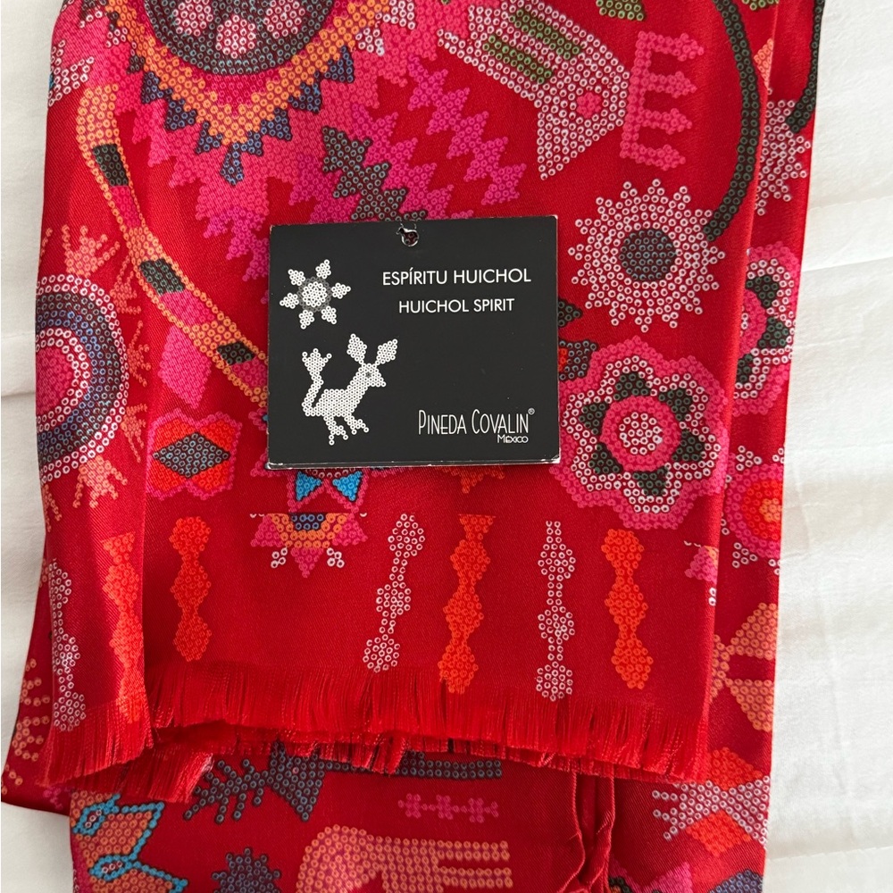 Pineda Covalin Red Patterned Scarf